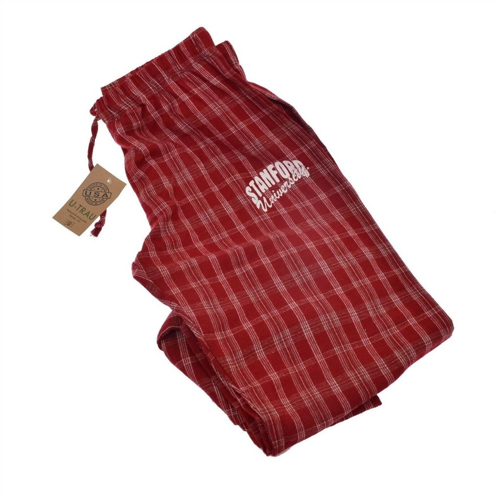 Stanford University Men's Women's Red White Flannel Pants Lounge NEW XL